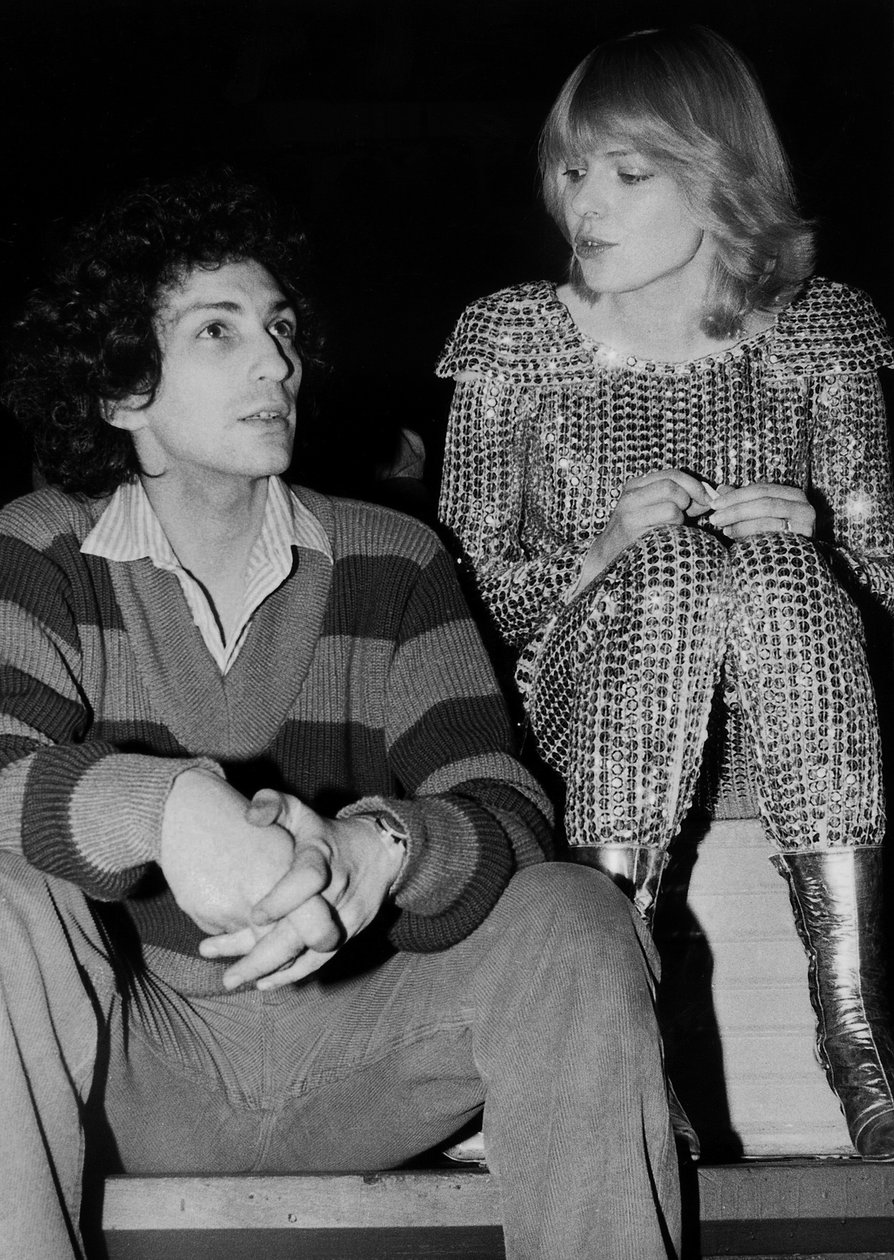 O compositor francês e cantor Michel Berger com sua esposa cantora France Gall no The Stamania "S ensaio 4 de abril de 1979 de Unbekannt Unbekannt
