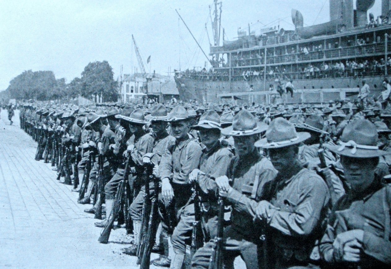 Tropas americanas desembarque na França, 1917 de Unbekannt Unbekannt