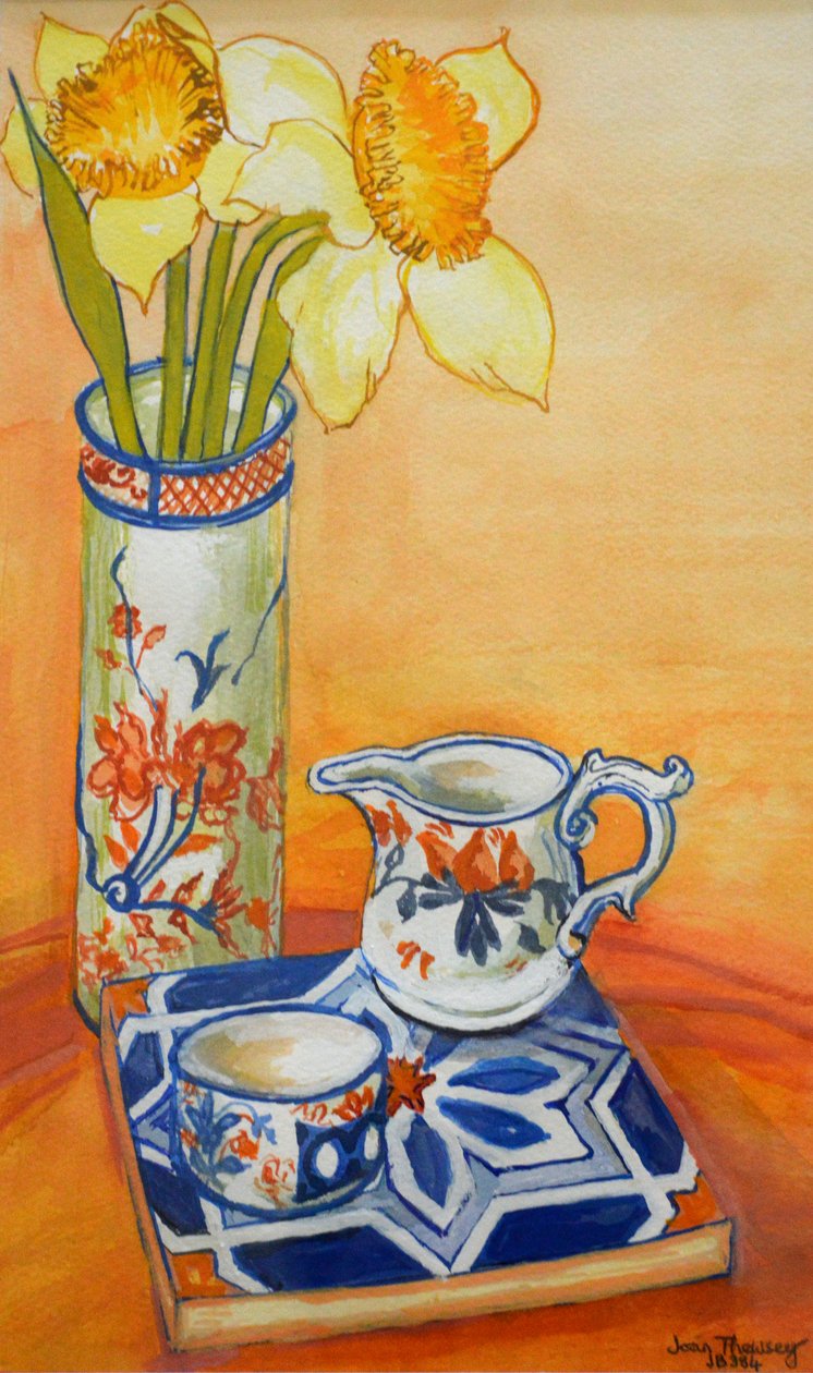 Vaso chinês com narcisos, pote e jarro, 2014 de Unbekannt Unbekannt