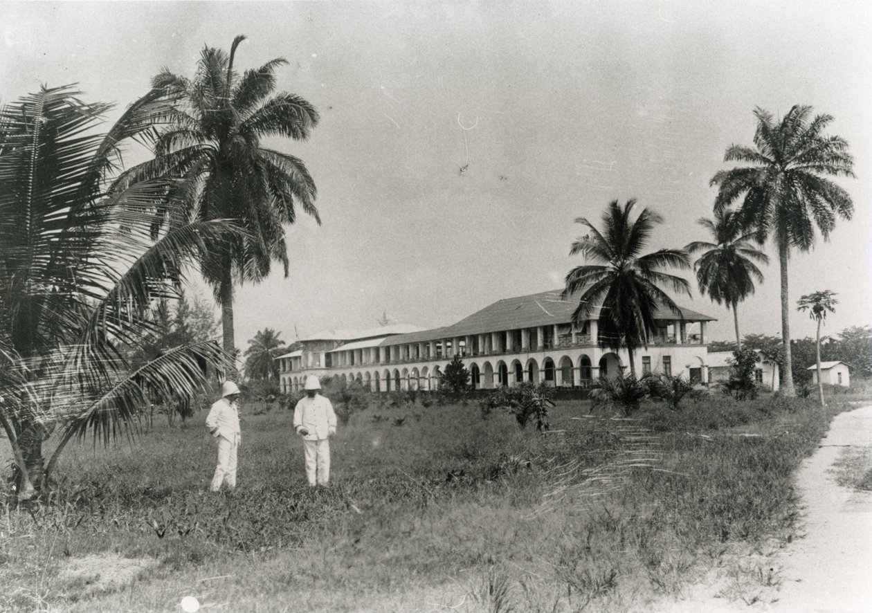Hospital Europeu em Douala, Camarões, c.1910 de Unbekannt Unbekannt