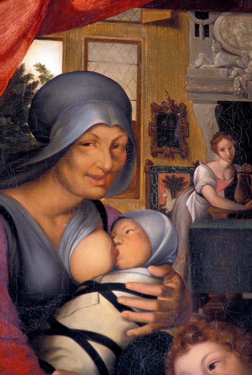 Indre & Loire N * 327 - Castelo de Azay-le-Rideau - quarto 4 "" a senhora no banho "- detalhe lactação Pintura de Karl Ernest Lehman de Unbekannt Unbekannt