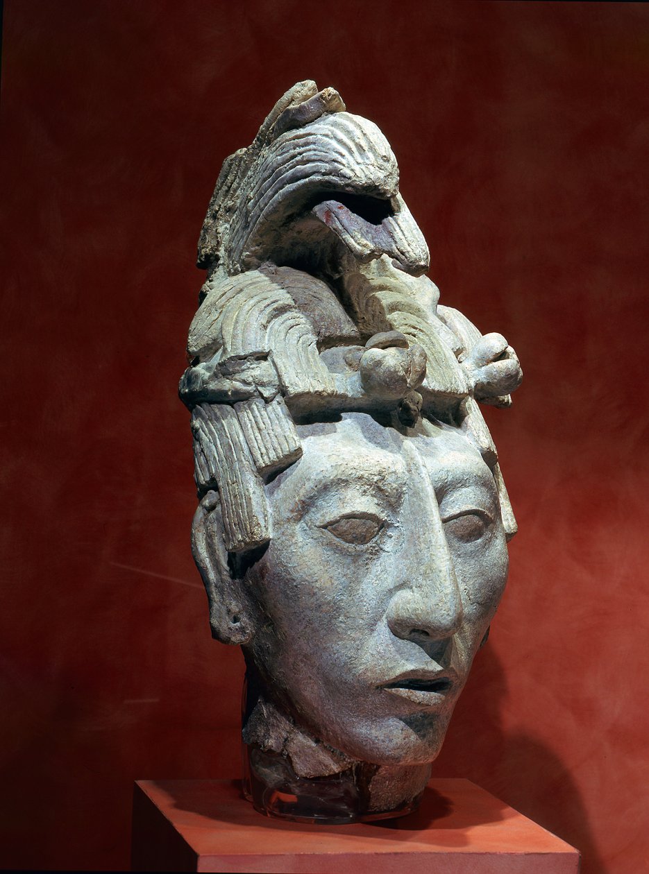 Rei K "inich Janaab Pakal I, cabeça de retrato do Templo das Inscrições, época clássica maia, sétimo século de Unbekannt Unbekannt