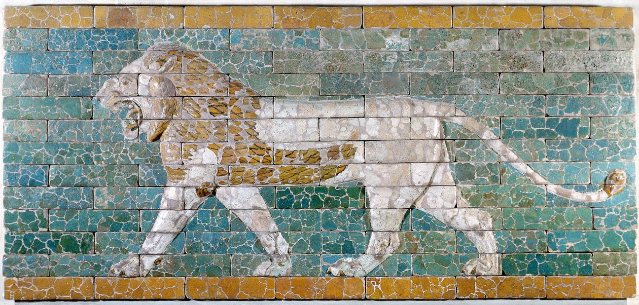 Leão representando Ishtar, friso do caminho processional que leva ao grande templo da Babilônia, início do século VI aC de Unbekannt Unbekannt