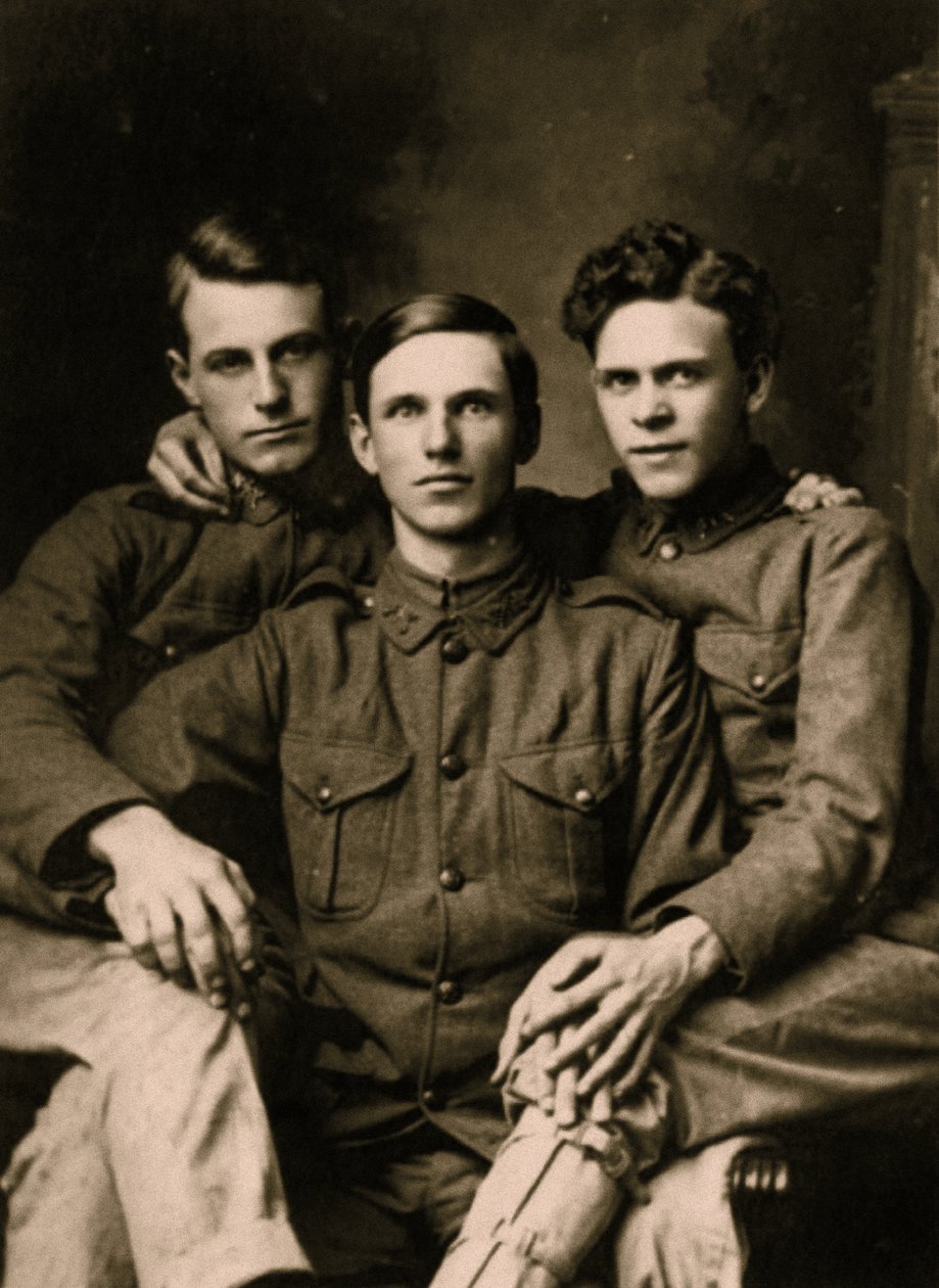 Retrato de três amigos íntimos, c.1918 de Unbekannt Unbekannt