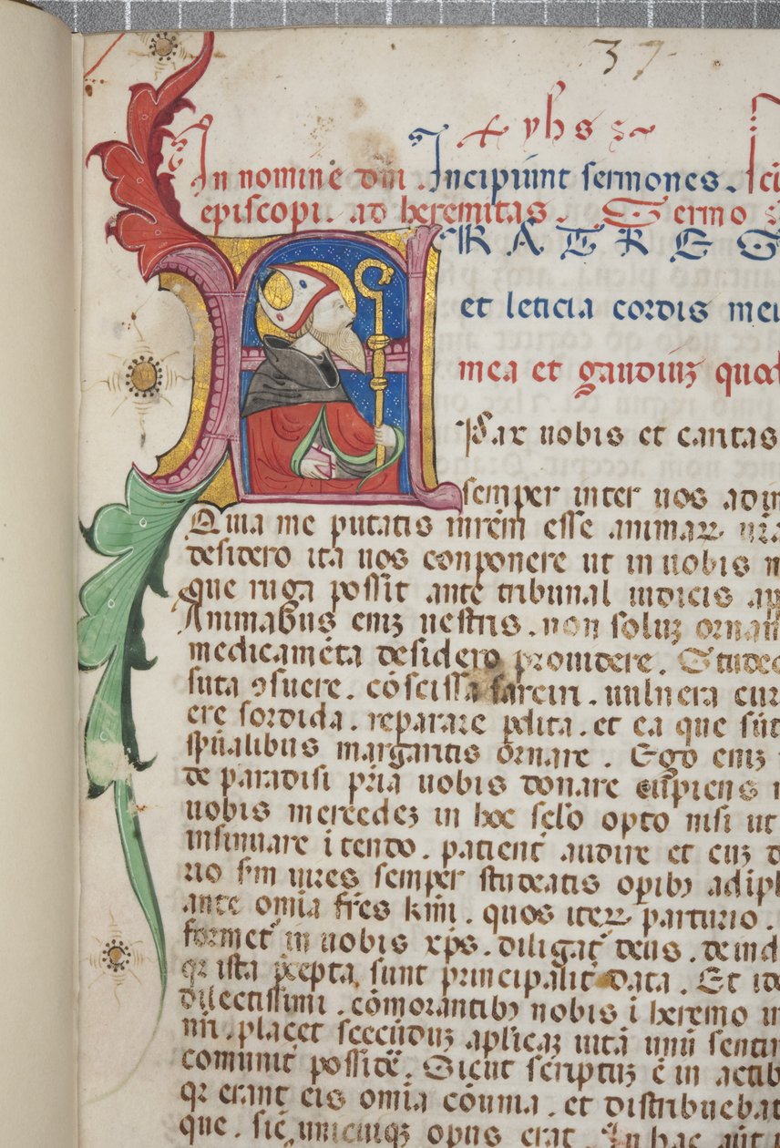 Pseudo-Augustine, Sermoes para os irmãos no deserto, Pol 1, pormenor, c.1350 de Unbekannt Unbekannt