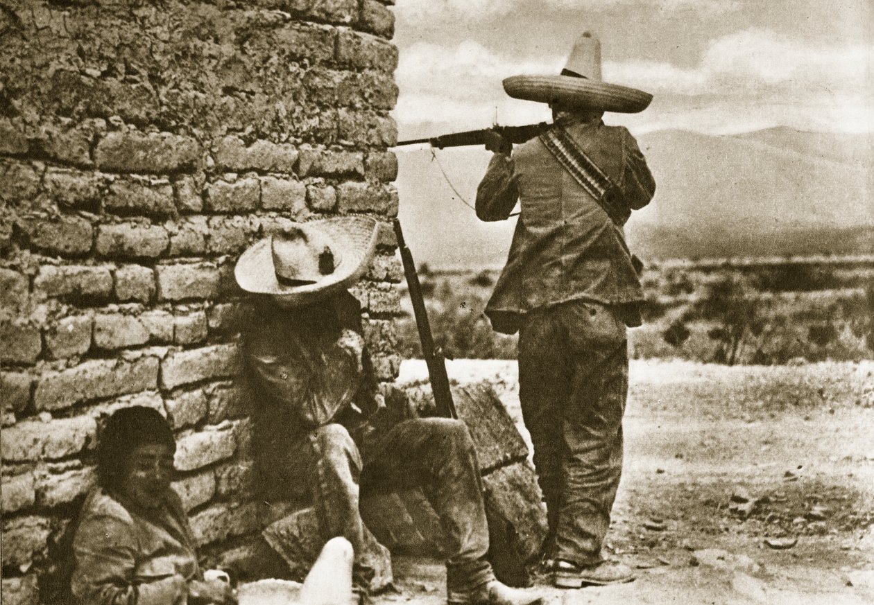 Atiradores rebeldes atacando a cidade de Juarez, 10 de maio de 1911 de Unbekannt Unbekannt