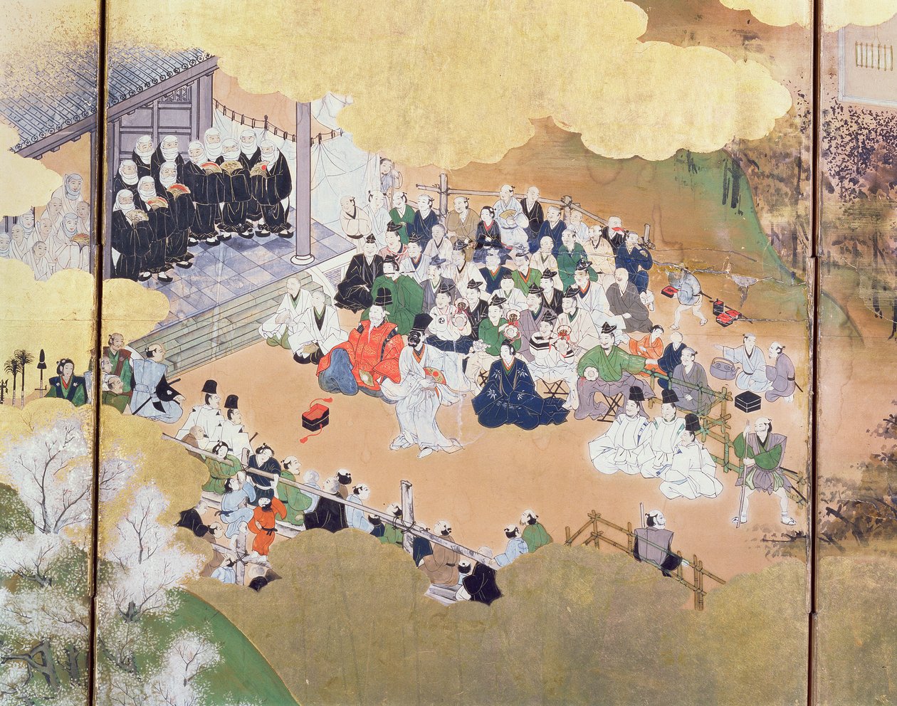 Cenas da vida urbana sob o governo "Bakufu", a partir de uma performance de Noh Drama, Escola Tosa, 1800, japonês, de Unbekannt Unbekannt