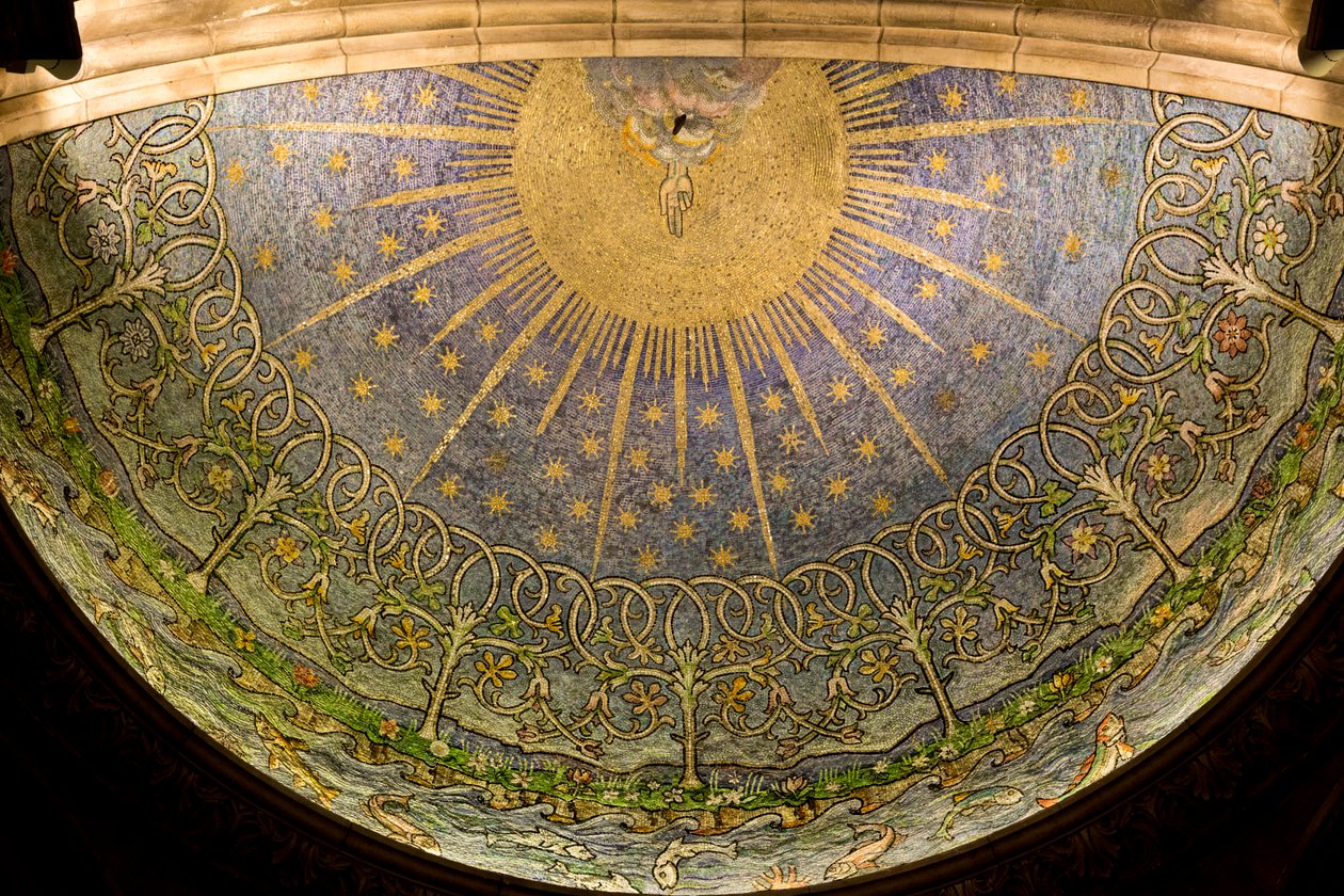 St, ann "s, belfast, protestante, catedral, irlanda norte, baptistery, teto, mosaico, mão deus, ulster, reino unido de Unbekannt Unbekannt