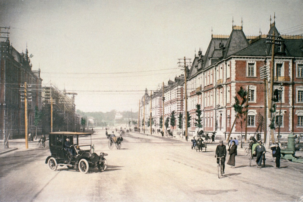 Cena de rua em Tóquio, Japão, c.1895-1900 de Unbekannt Unbekannt
