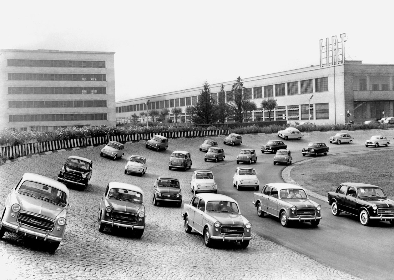 Carros de teste na pista de testes da Fiat, Mirafiori, Turim, 1958 de Unbekannt Unbekannt