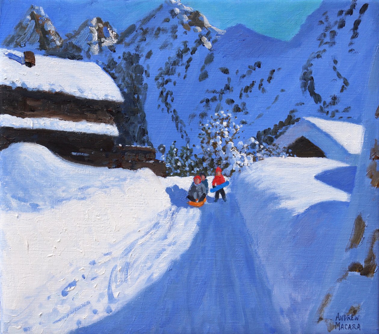 Três tobogãs, La Clusaz, França, 2017, de Unbekannt Unbekannt