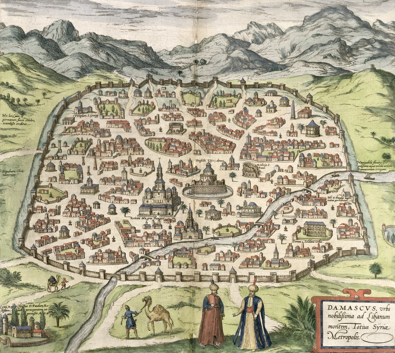 Mapa da cidade de Damasco, Síria, 1620 de Unbekannt Unbekannt