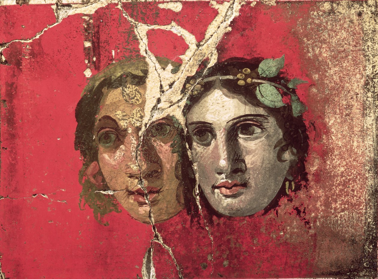 Pintura de parede de um casal, Pompéia, século I dC de Unbekannt Unbekannt
