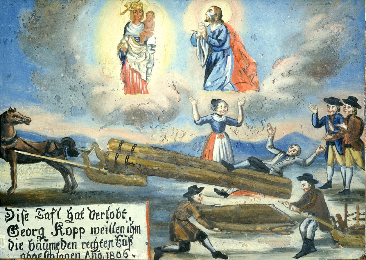 1806 imagem votiva, ferimentos, carpintaria, Neukirchen beim Hl. Museu da Peregrinação Blut, Cham, Oberpfalz, Alto Palatinado, Baviera, Alemanha de Unbekannt