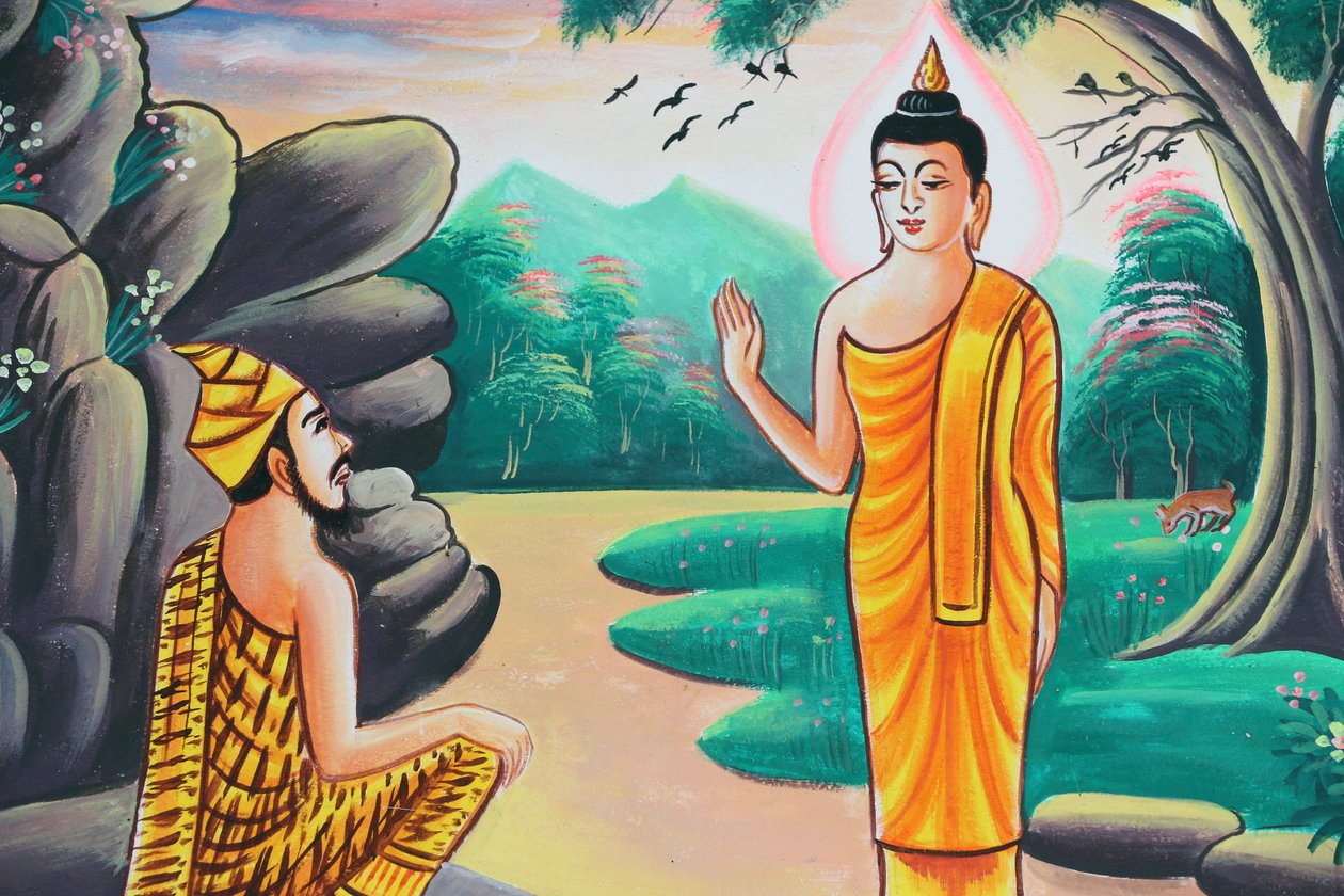 20151103, Kasi, Laos : Pintura retratando a história de vida de Shakyamuni Buda de Unbekannt