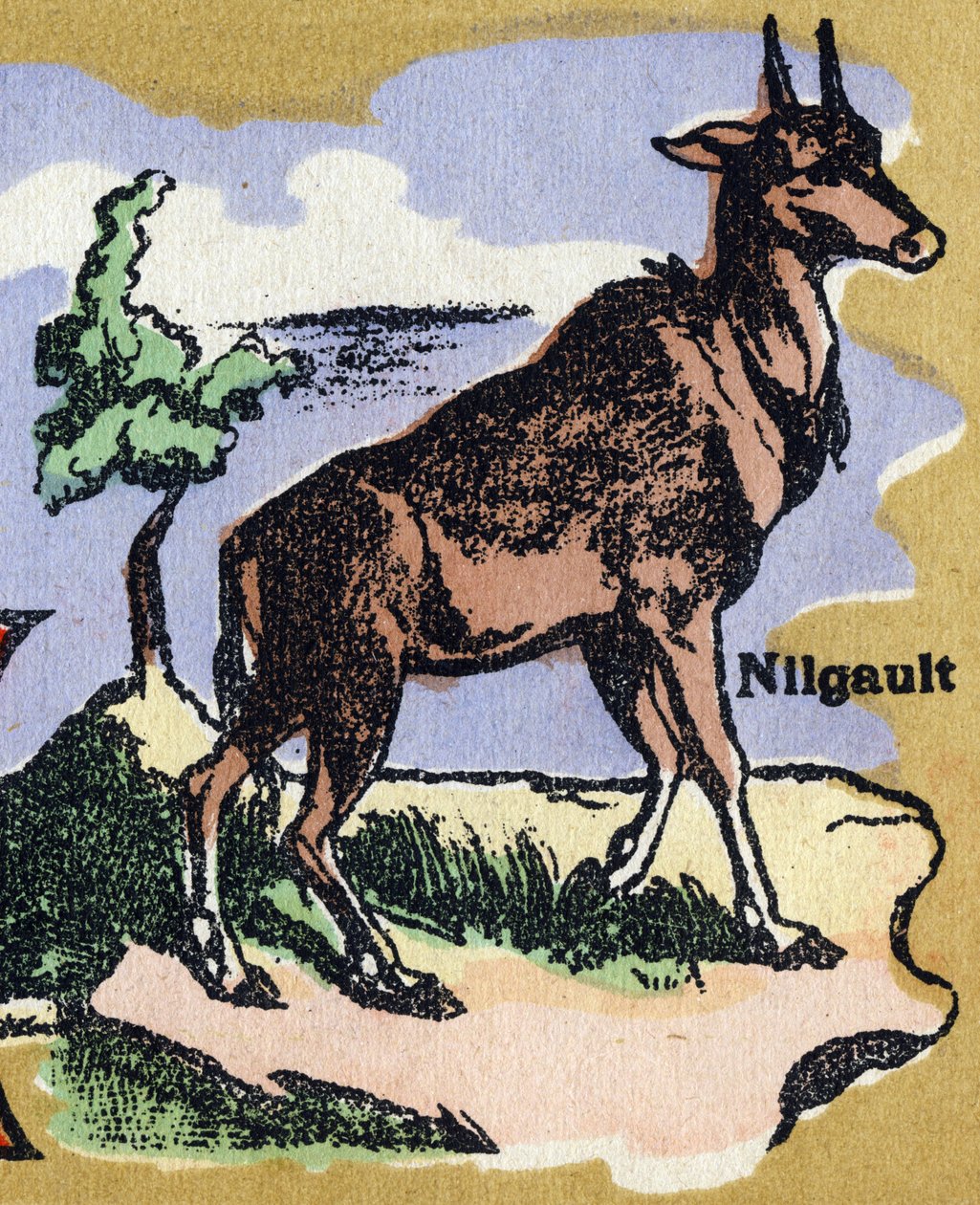 Um Nilgault. Alfabeto ilustrado. Imagens reunidas em Jarville-Nancy, início do século XX. Dimensões: 40 x 29 cm. Litografia sobre fundo de bistre. de Unbekannt