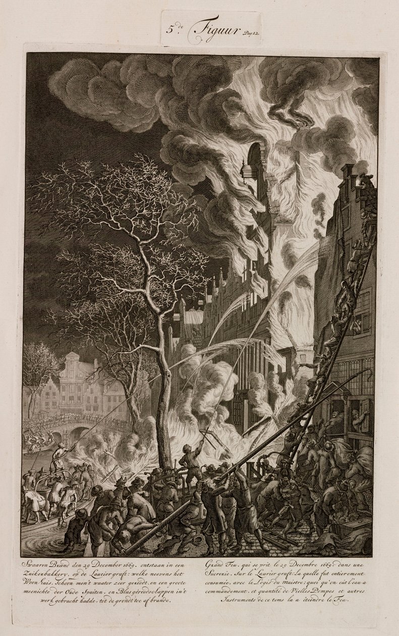 Um incêndio numa refinaria de açúcar, Amesterdão, Holanda, 29 de Dezembro de 1669 de Unbekannt