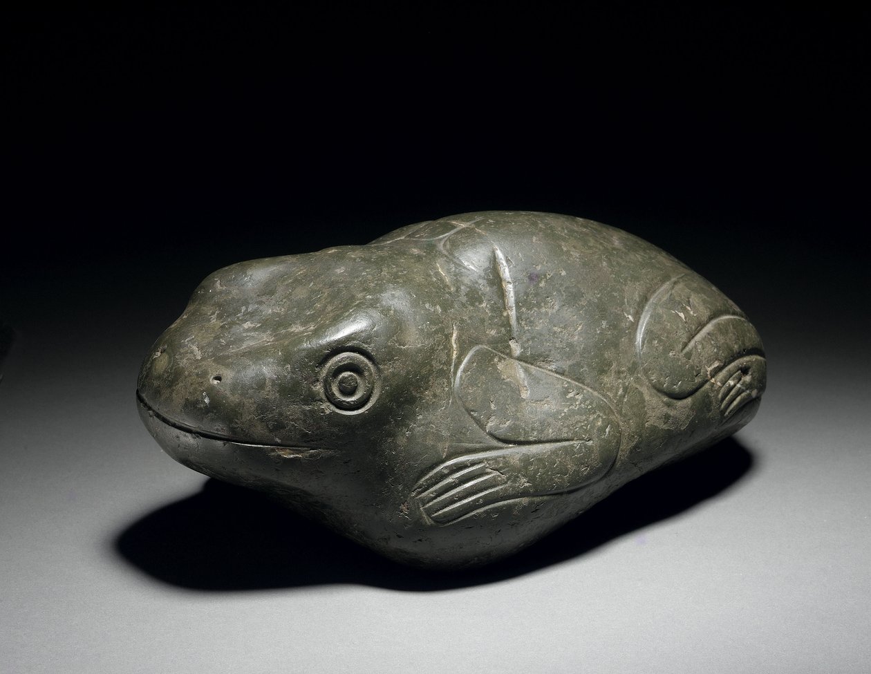 Um raro sapo de pedra asteca, c.1200-1521 de Unbekannt