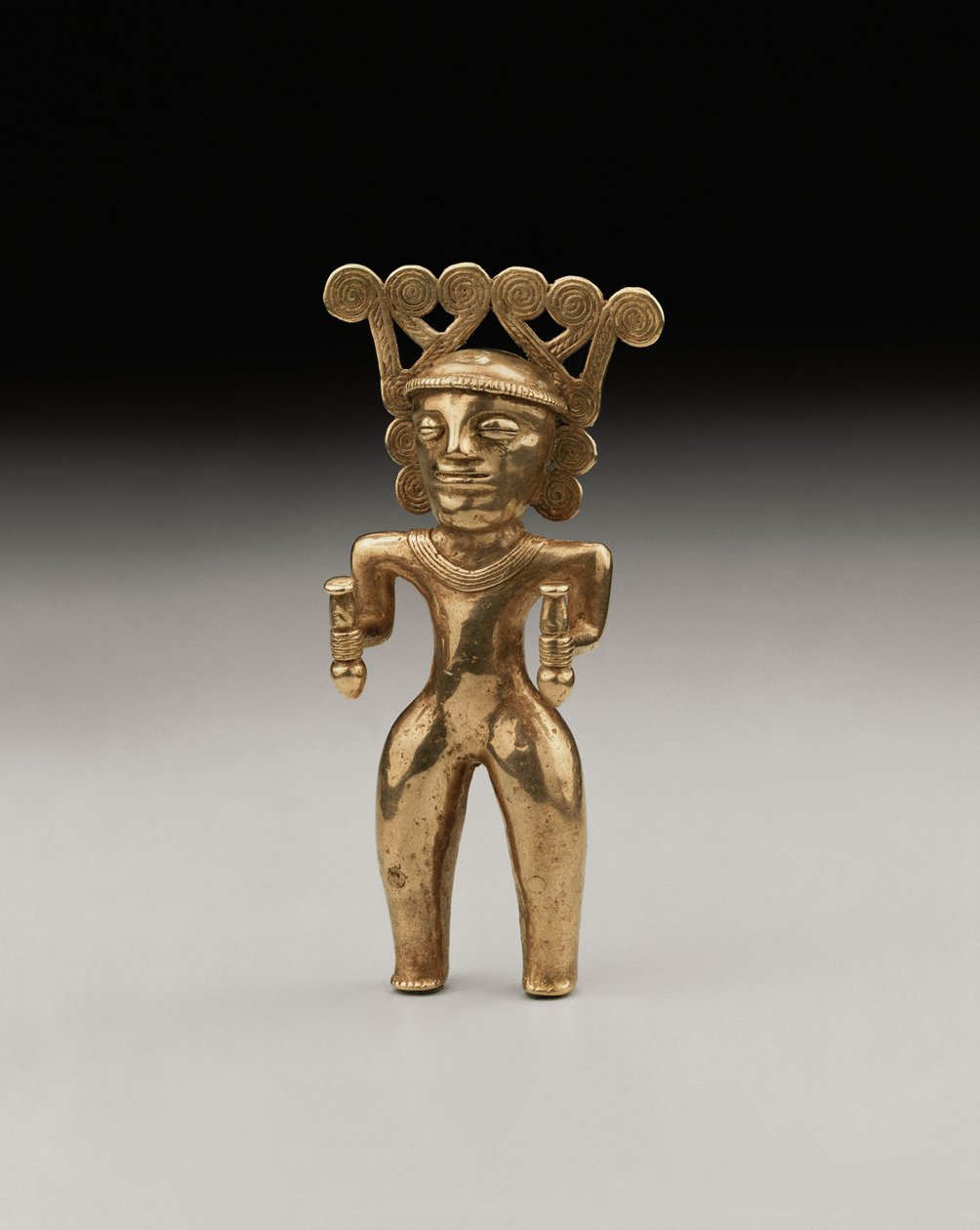 Uma rara figura de ouro de estilo internacional de um xamã, provavelmente do Panamá ou da Costa Rica, c.500-1000 de Unbekannt
