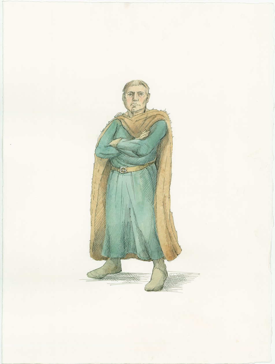 Uma ilustração de reconstrução mostrando o Duque Guilherme da Normandia cerca de 1066 de Unbekannter Künstler