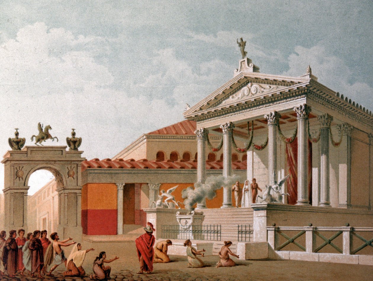 Um templo em Pompeia de Unbekannter Künstler