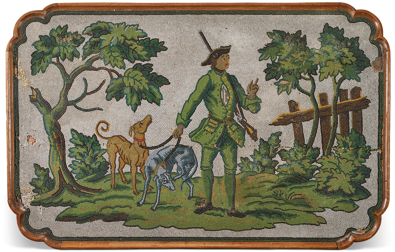 Uma parte superior de uma mesa ocasional de carvalho e missanga alemã, c. 1740 de Unbekannter Künstler