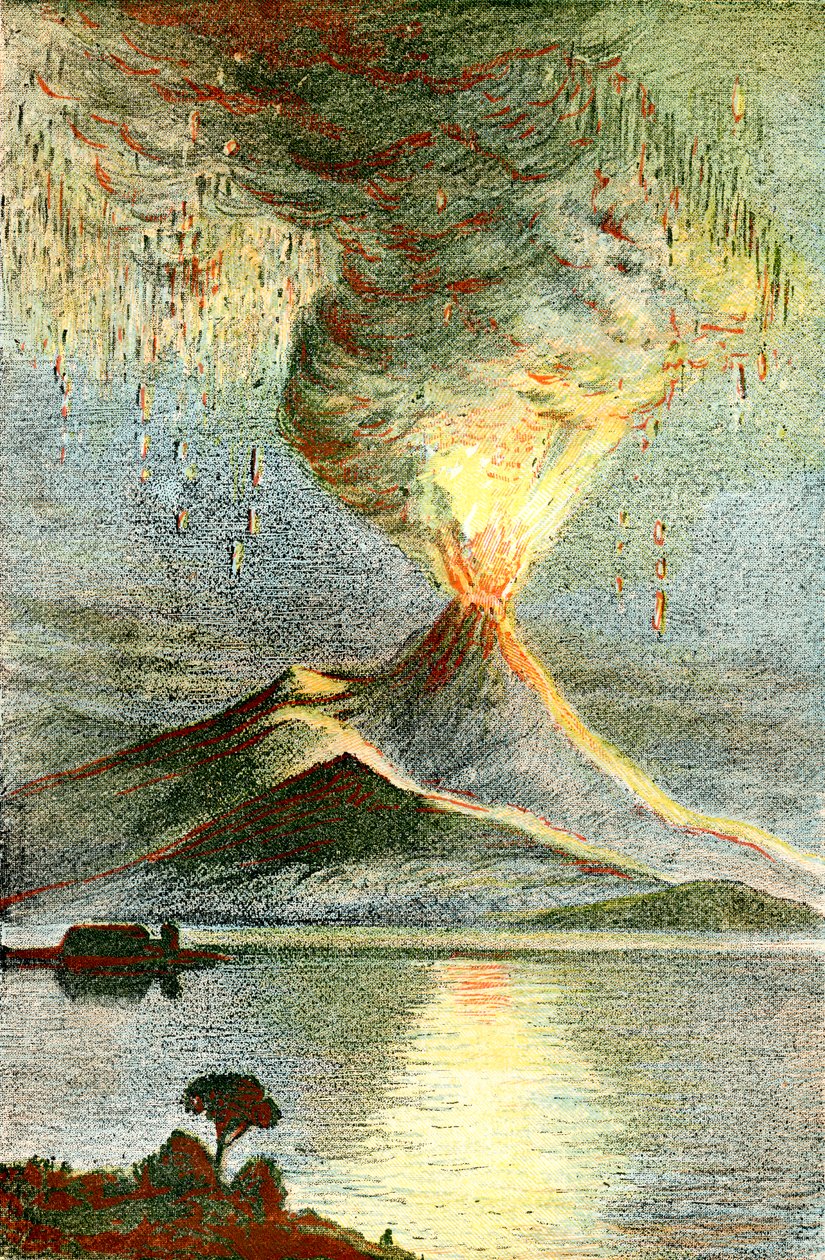 Um vulcão em erupção de Unbekannter Künstler