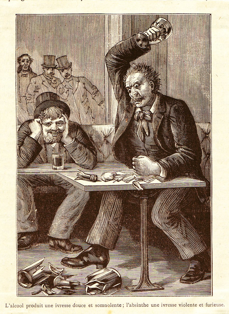 Absinto versus Álcool, c 1900 de Unbekannt