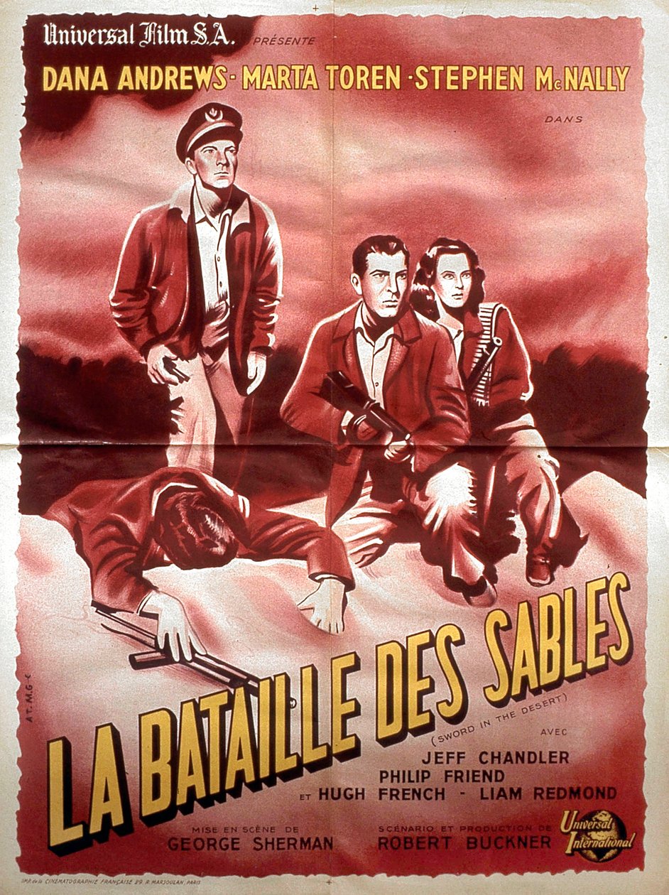 Cartaz do filme Batalha das Areias de George Sherman com Dana Andrews Marta Toren e Stephen Mc Nally 1949 de Unbekannt