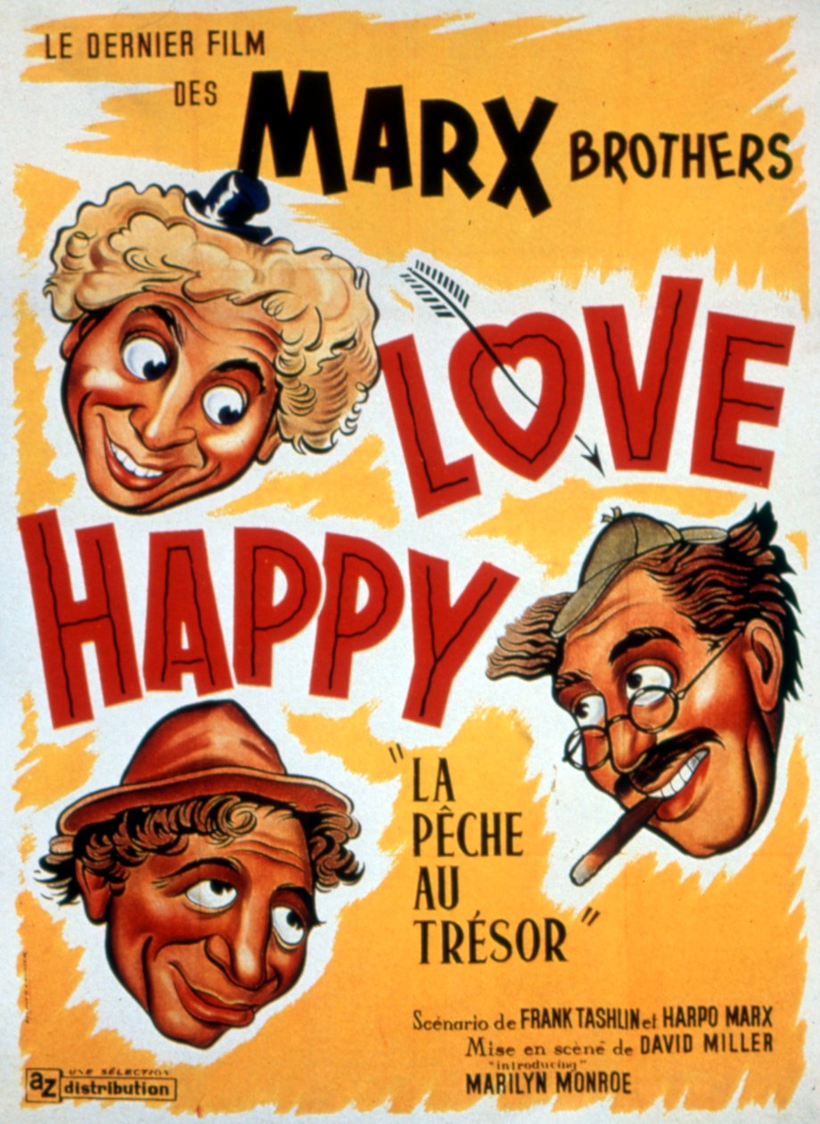Cartaz do filme Treasure Hunt, LOVE HAPPY, de DAVIDMILLER com os Irmãos Marx 1949 de Unbekannt