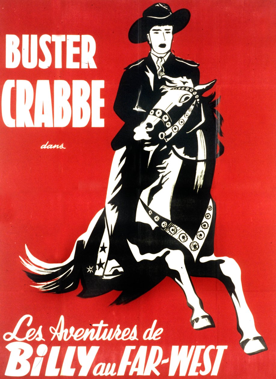 Cartaz do filme As aventuras de Billy no oeste selvagem com BusterCrabbe 1948 de Unbekannt