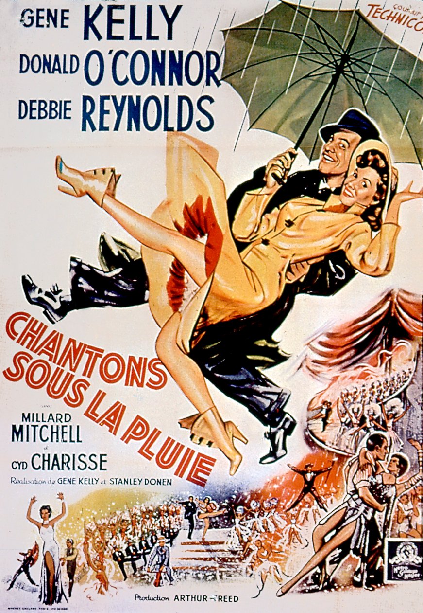 Cartaz do filme Singin sous la pluie de StanleyDonen e GeneKelly com Gene Kelly e Debbie O