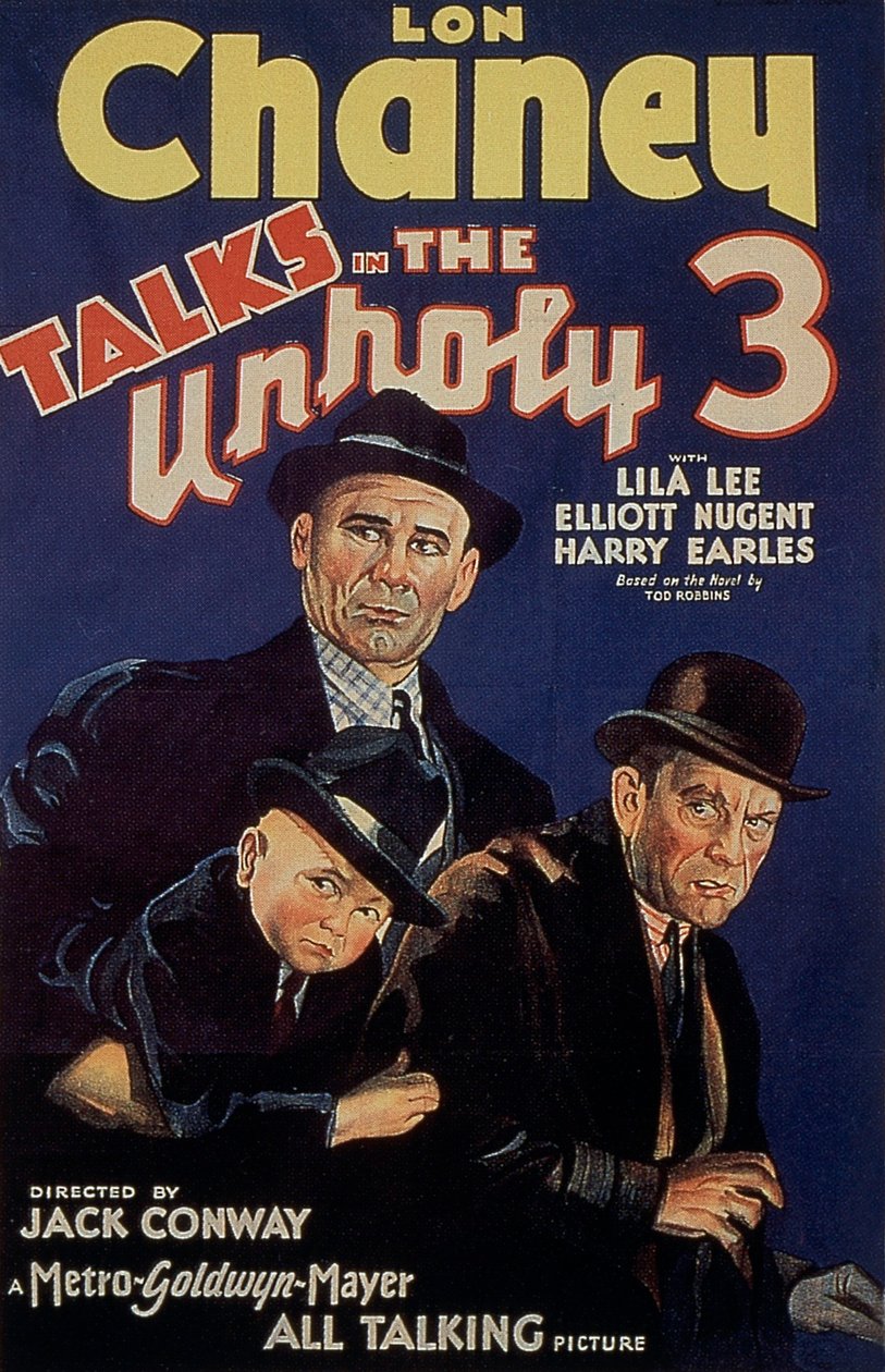 Affiche du film The Unholy Three de TodBrowning avec lon Chaney 1925 de Unbekannt