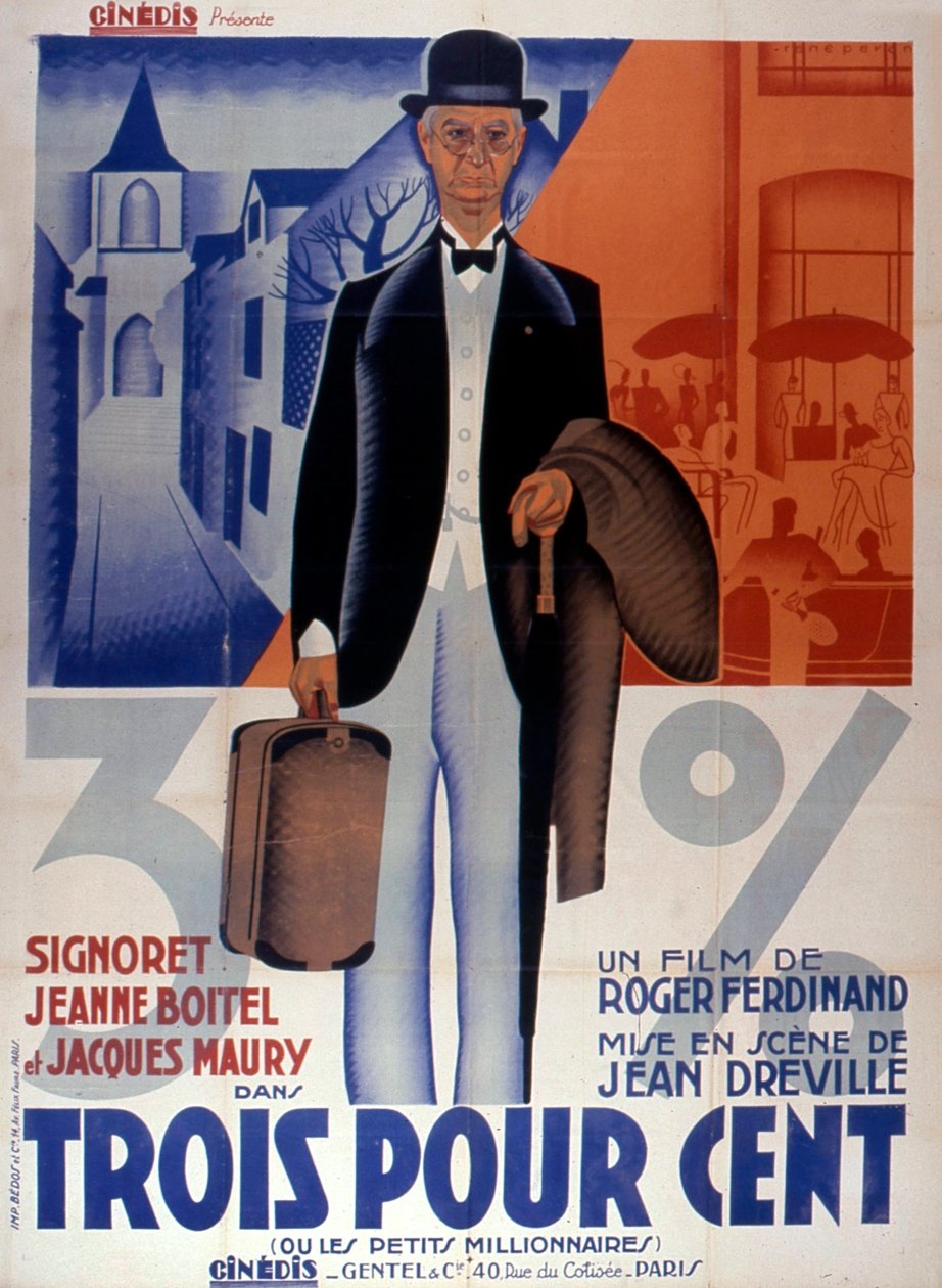 Cartaz do filme Three Percent de Jean-Dreville 1933is France de Unbekannt
