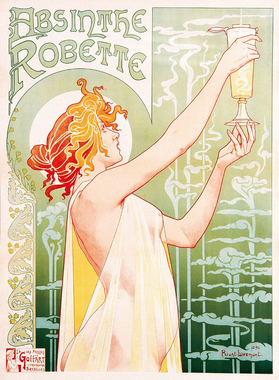 Cartaz publicitário para o absinto Robette de Unbekannter Künstler