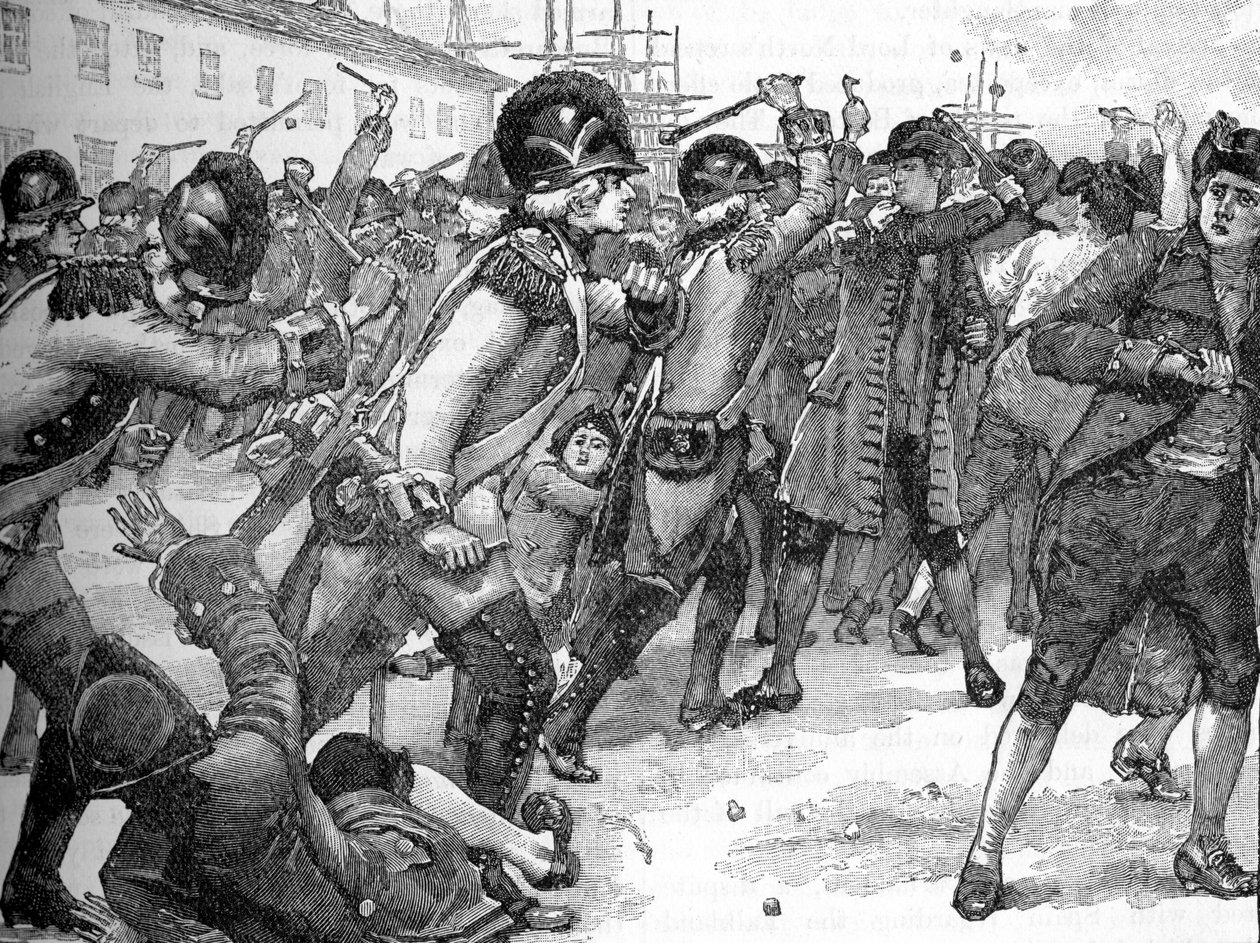 Aflição entre soldados e fabricantes de cordas, Boston de Unbekannter Künstler