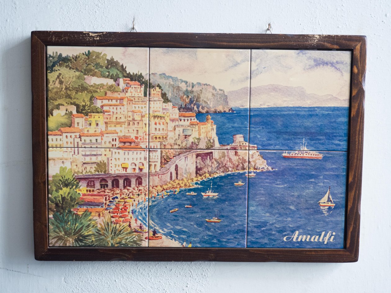 Amalfi, pintura de azulejos, Amalfi, Costa de Amalfi, Costa de Amalfi, Província de Salerno, Campânia, Itália, Europa (foto) de Unbekannter Künstler
