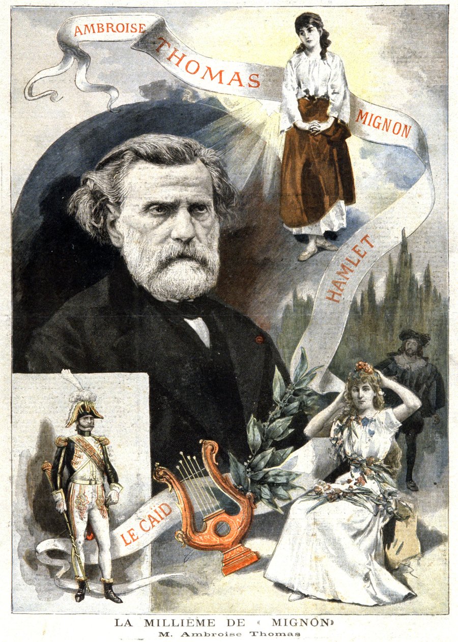 Ambroise Thomas e a milésima representação de Mignon, c.1895 (gravura) de Unbekannter Künstler