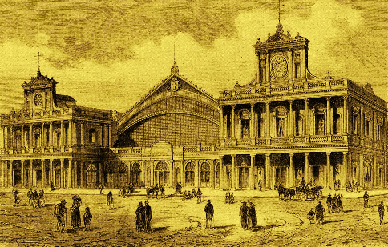 Estação ferroviária de Anhalt em Berlim, cerca de 1880 de Unbekannter Künstler