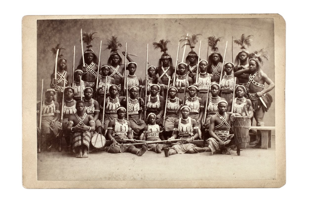Palestra do Grupo Ashanti, Alemanha 1890s (foto a p/b) de Unbekannt
