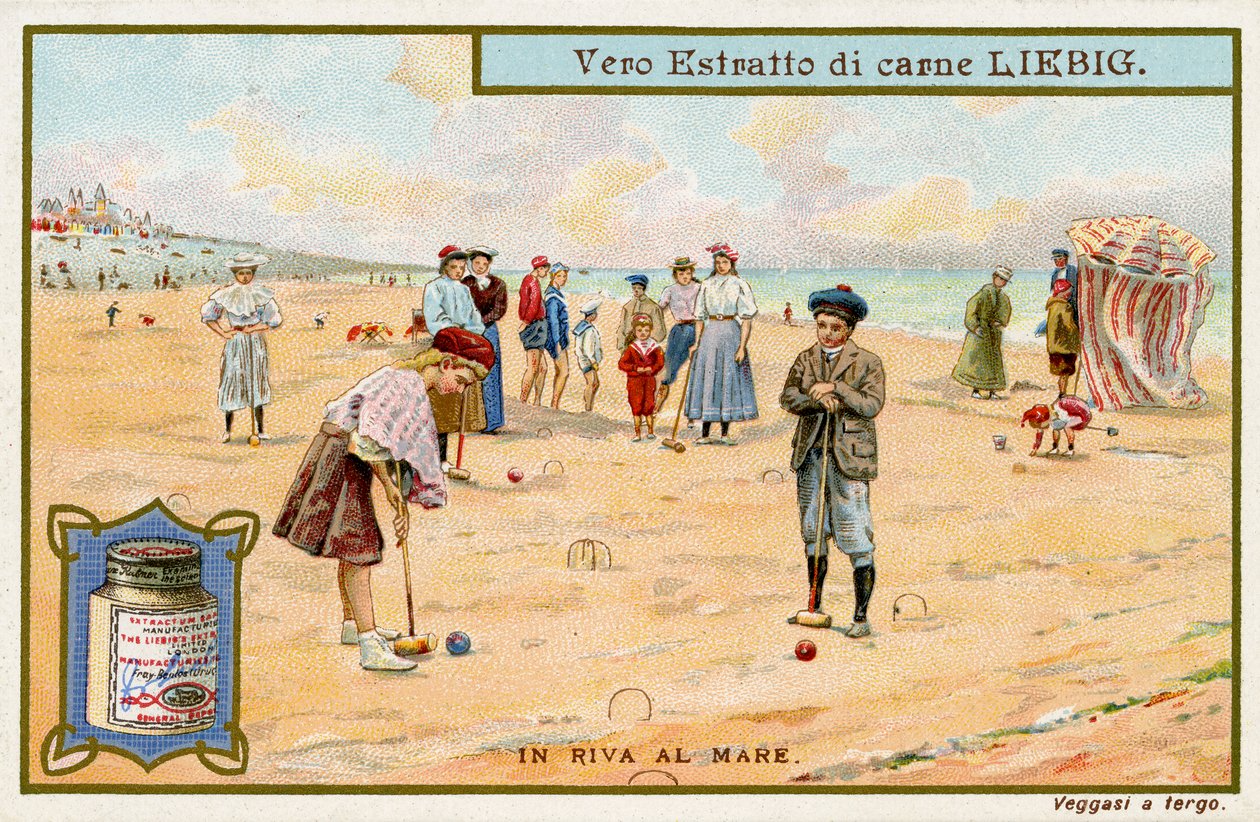 À beira-mar: Jogar Croquet de Unbekannter Künstler