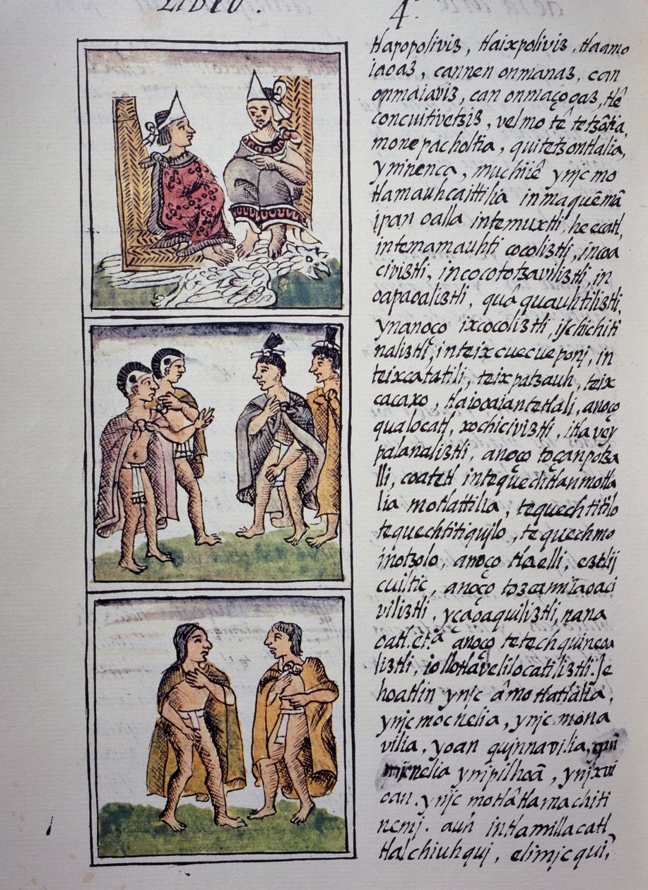 Sociedade Asteca, Livro IV do Códice Florentino, Versão bilíngüe em espanhol e Nahuatl, História Geral das Coisas da Nova Espanha (Historia general de las cosas de Nueva Espana), Civilização Asteca de William M. Timlin