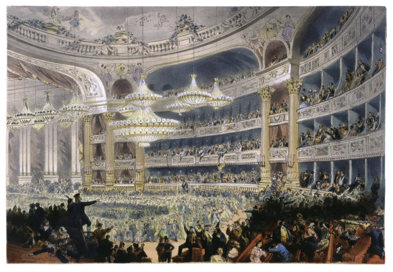 Bal em Paris, c.1870 (litografia) de Unbekannter Künstler