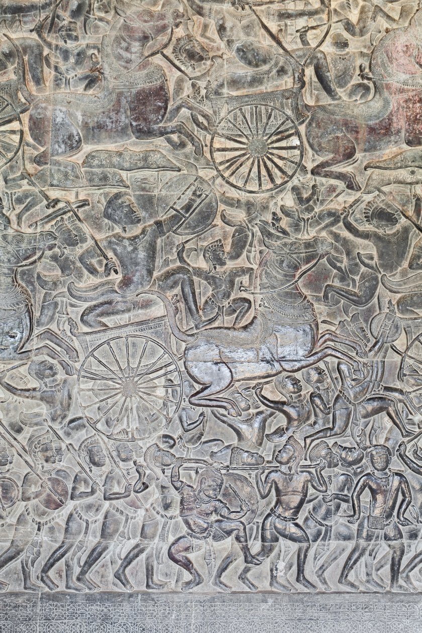 Relevos de base na galeria norte de Angkor wat, Camboja de Unbekannter Künstler