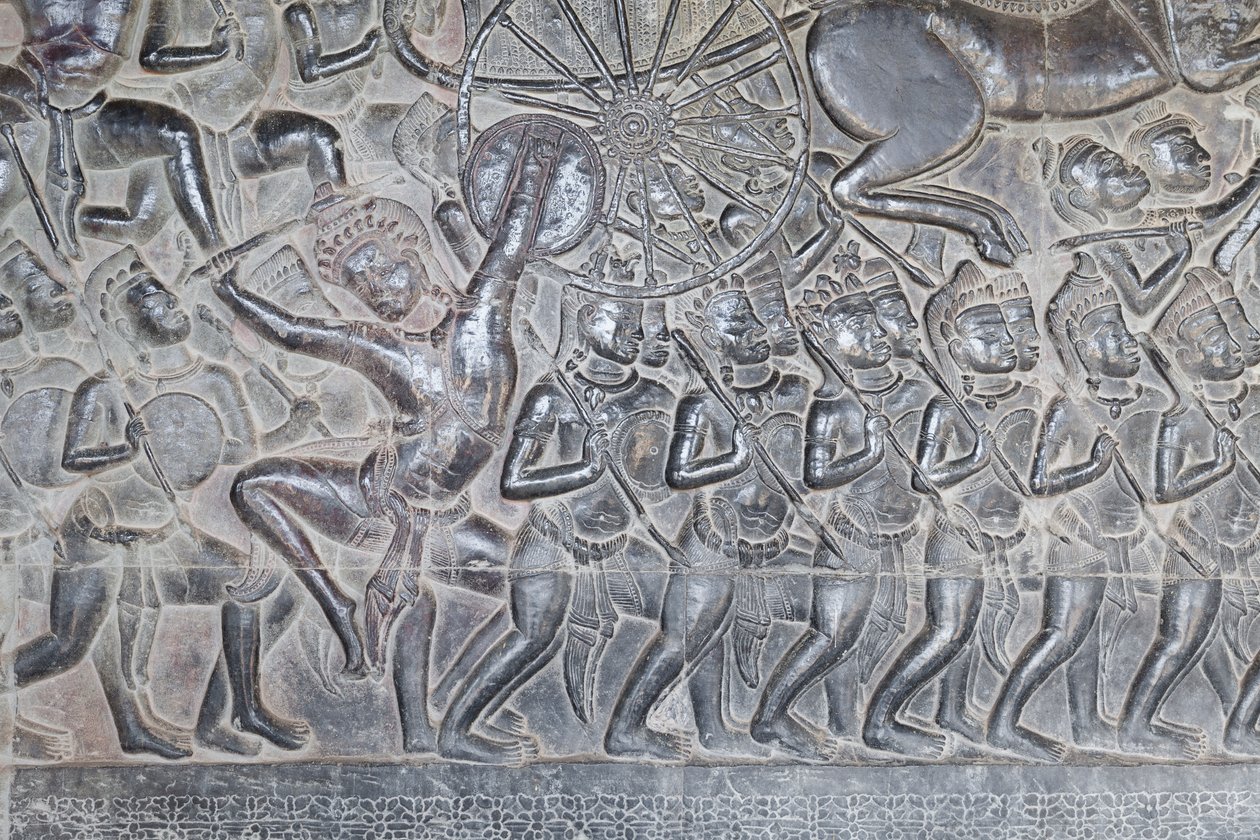 Relevos de base na galeria norte de Angkor wat, Camboja de Unbekannter Künstler
