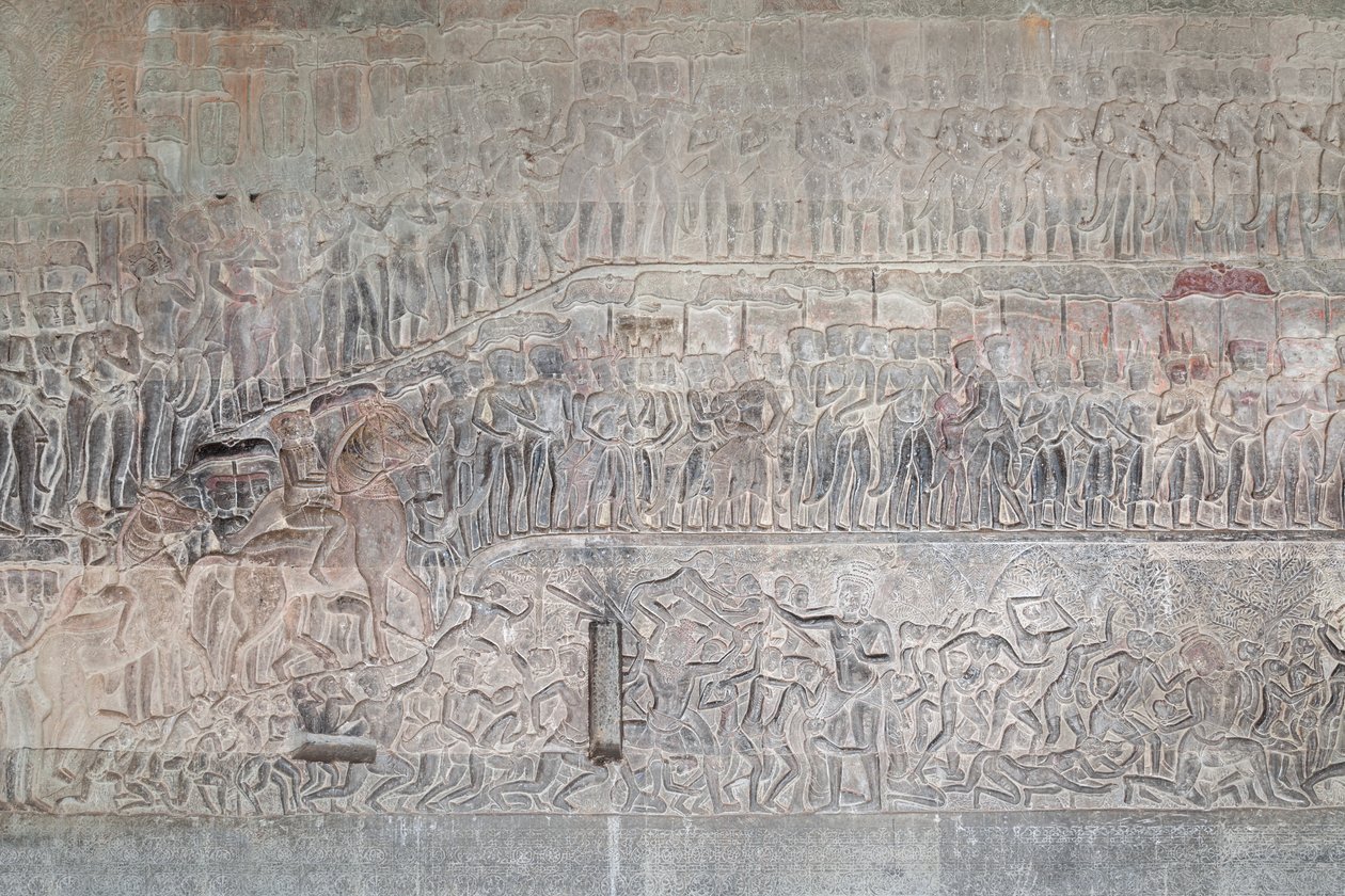 Relevos de base na galeria sul de Angkor wat, Camboja de Unbekannter Künstler