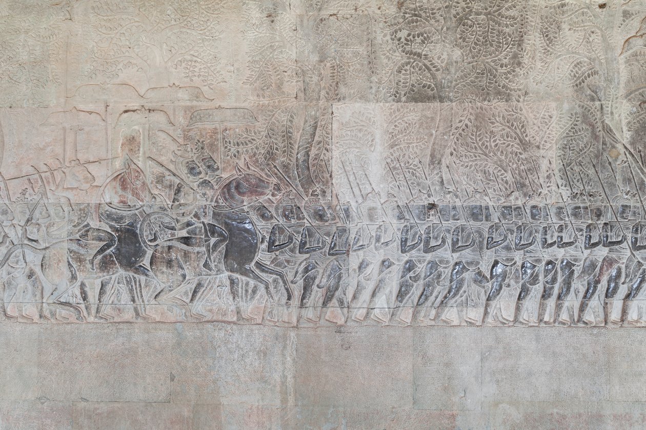 Relevos de base na galeria sul de Angkor wat, Camboja de Unbekannter Künstler