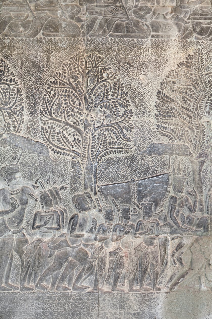 Relevos de base na galeria sul de Angkor wat, Camboja de Unbekannter Künstler