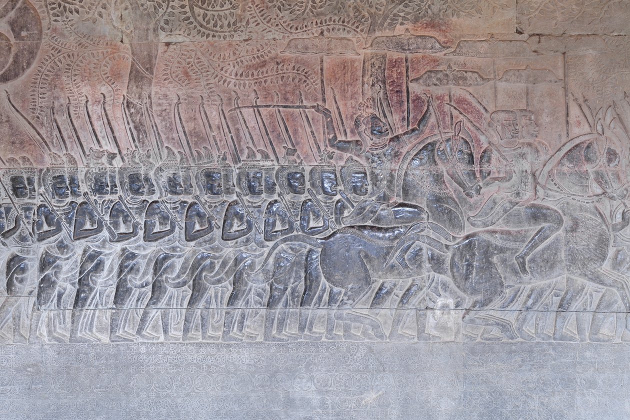 Relevos de base na galeria sul de Angkor wat, Camboja de Unbekannter Künstler