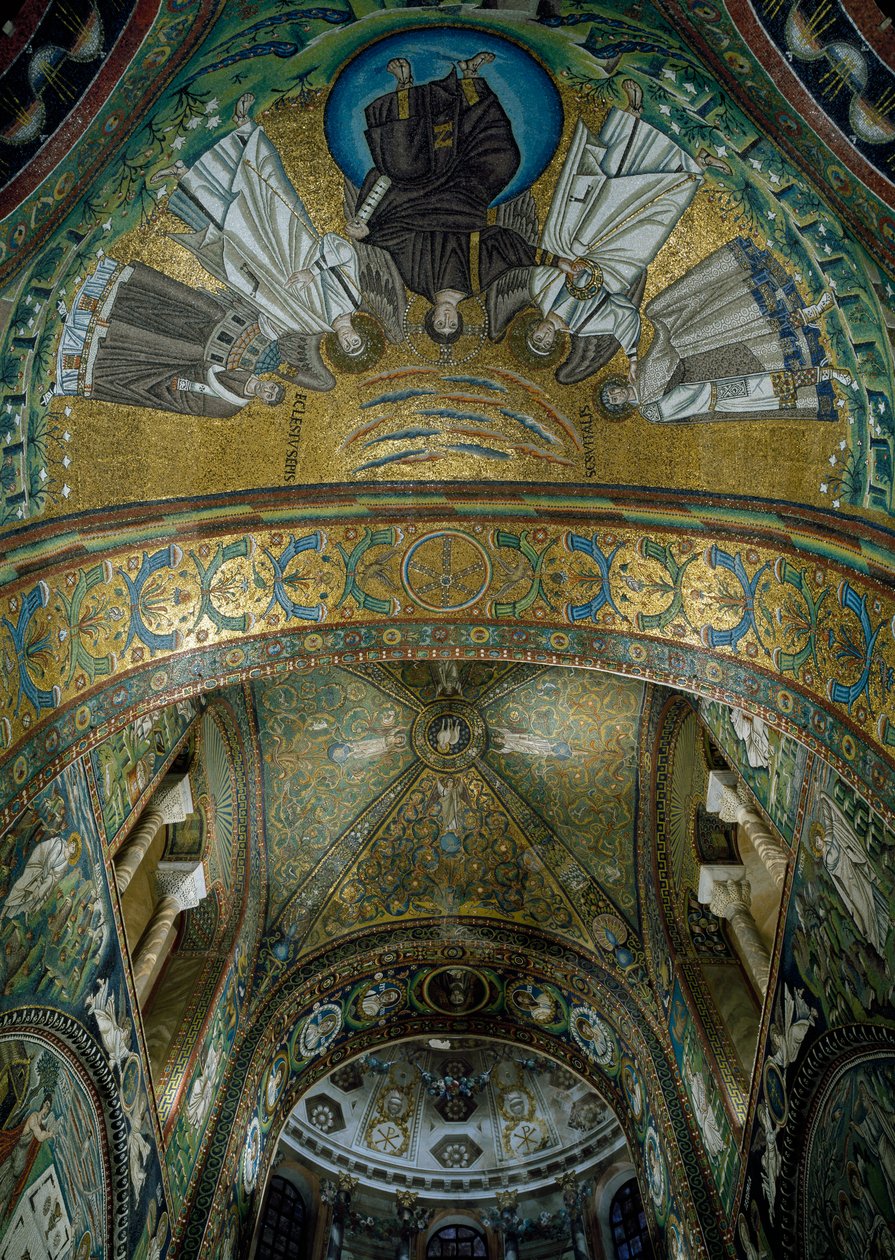 Basílica de San Vitale, Mosaicos em abóbada de abside, Ravenna, Emilia-Romagna, Itália de William M. Timlin